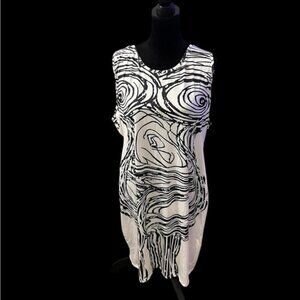 🥂Abstract Black and White Sleeveless Dress🥂